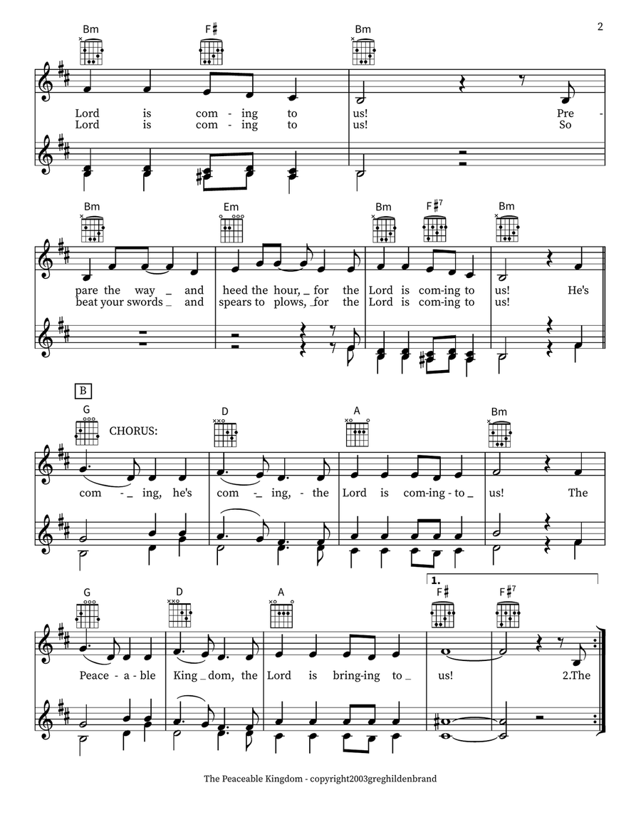 The Peaceable Kingdom - 3 part 3-Part scores gallery preview page 2