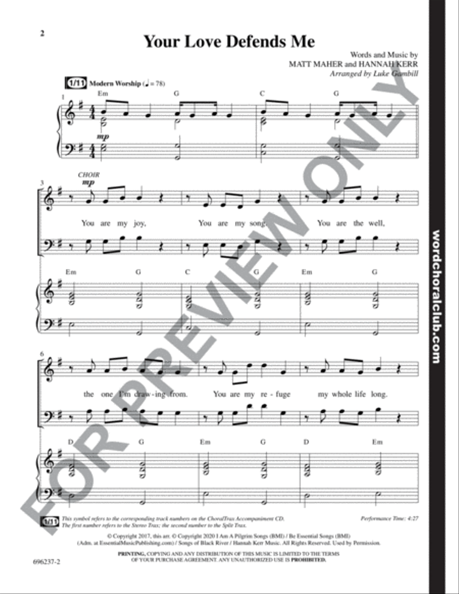 Your Love Defends Me - Anthem 4-Part scores gallery preview page 3