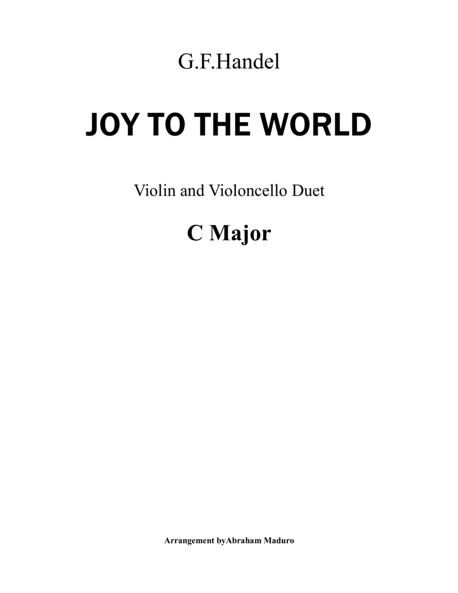 Joy To The World Violin and Cello Duet String Duet scores gallery preview page 1