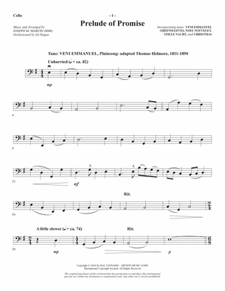 The Star Arising (A Cantata For Christmas) - Cello
