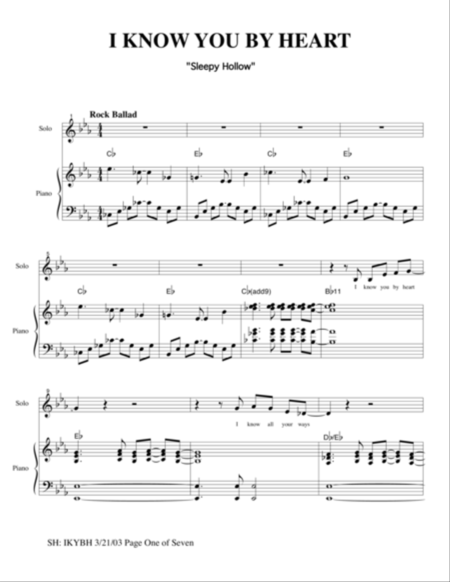 I Know You By Heart Voice scores gallery preview page 1