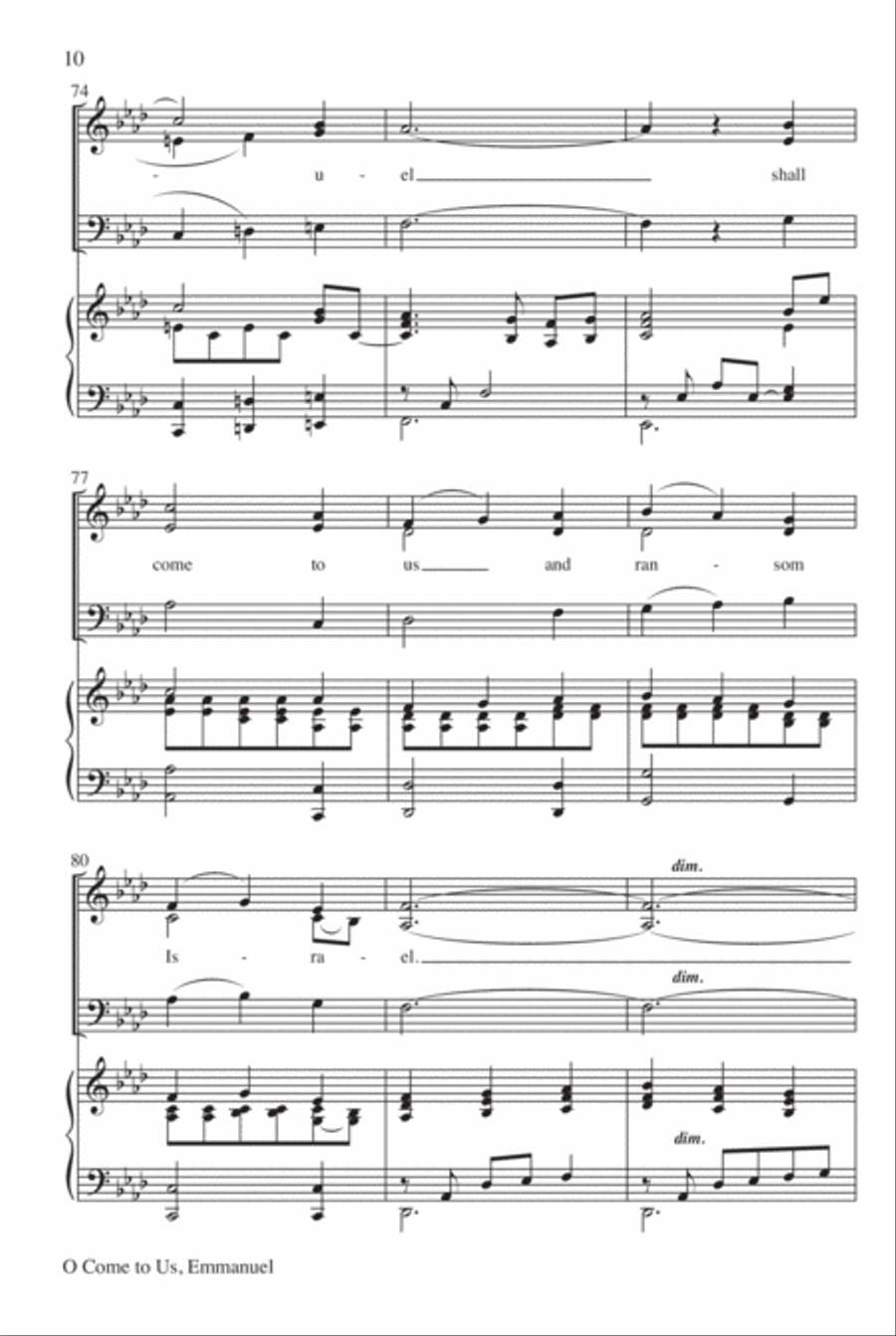 O Come to Us, Emmanuel 3-Part scores gallery preview page 11