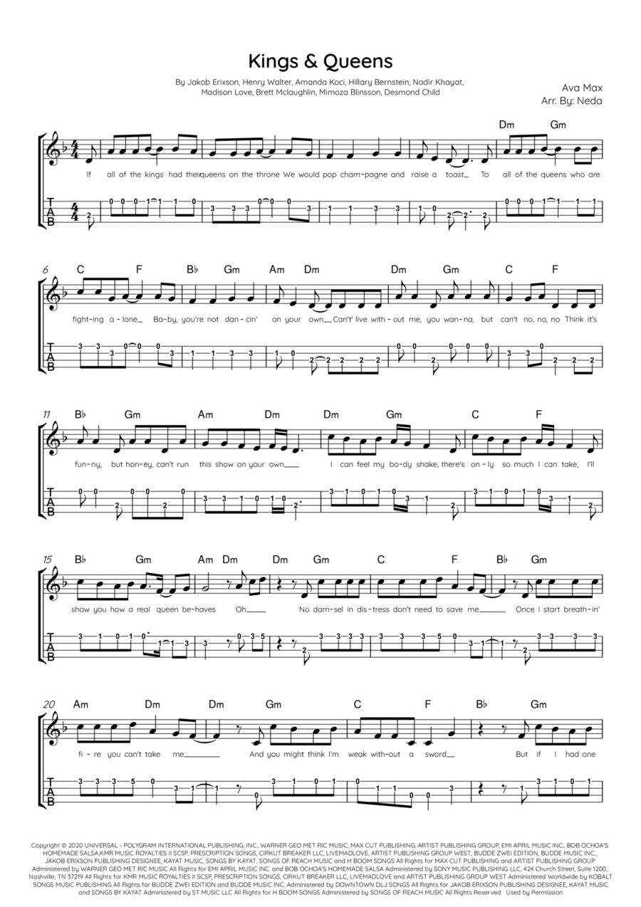Kings & Queens Ukulele scores gallery preview page 1