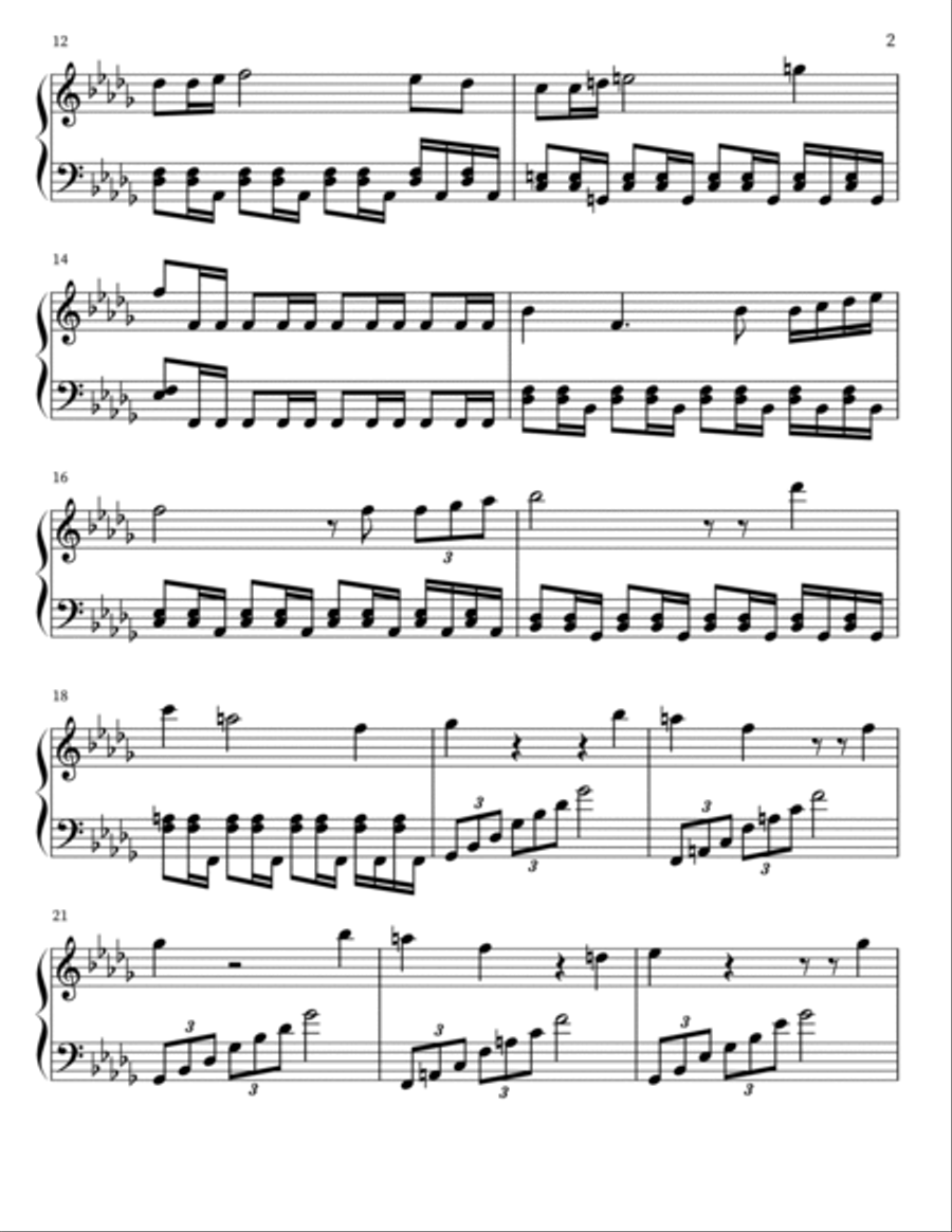 Legend of Zelda Main Theme Piano Solo scores gallery preview page 2