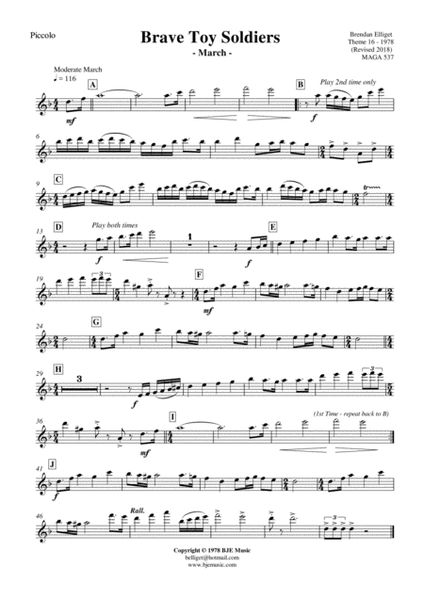 Brave Toy Soldiers - March - Concert Band/Orchestra Score and Parts PDF image number null