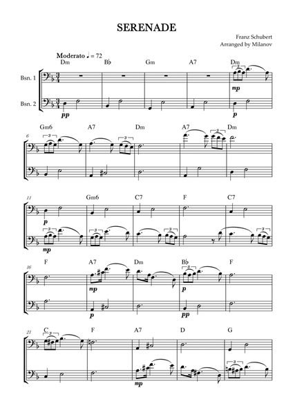 Serenade | Schubert | Bassoon duet | Chords image number null