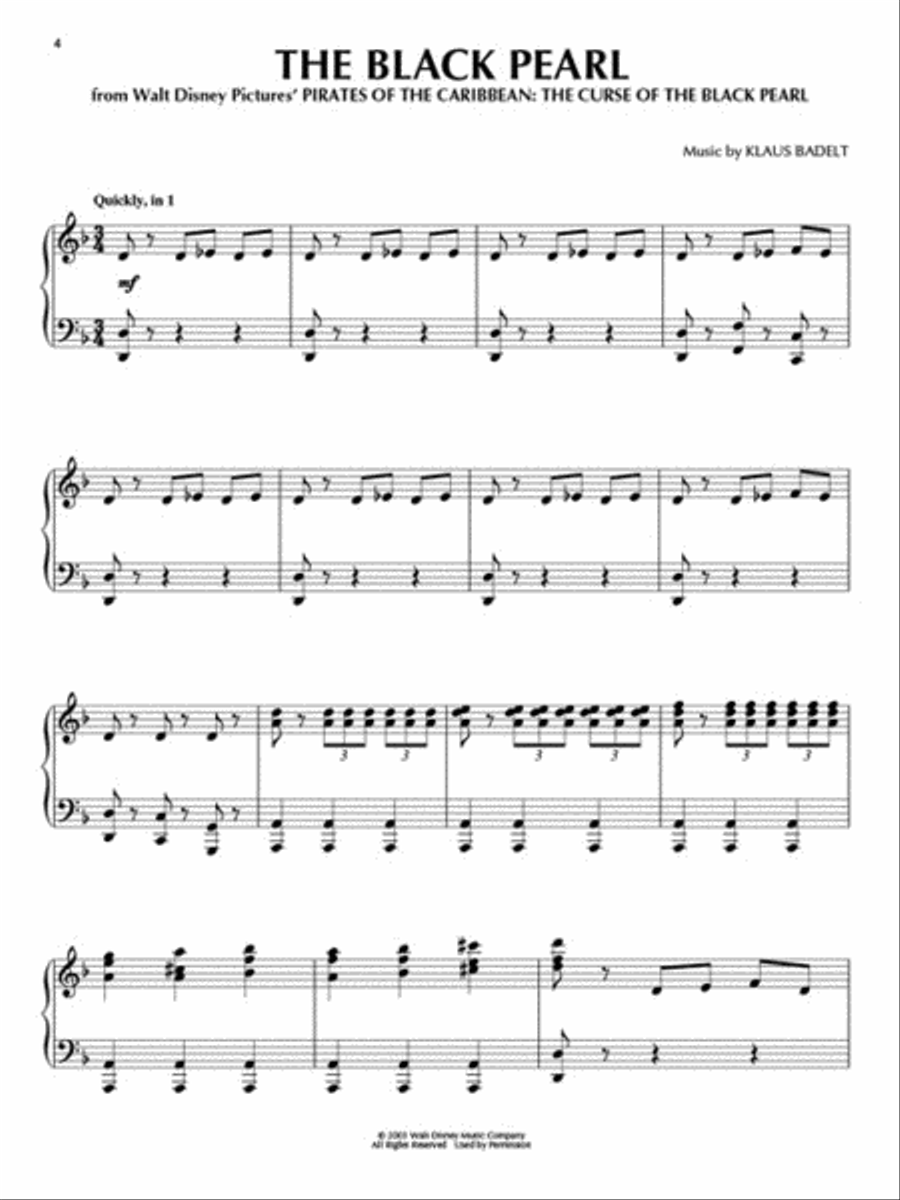 Pirates of the Caribbean Piano, Vocal, Guitar scores gallery preview page 3