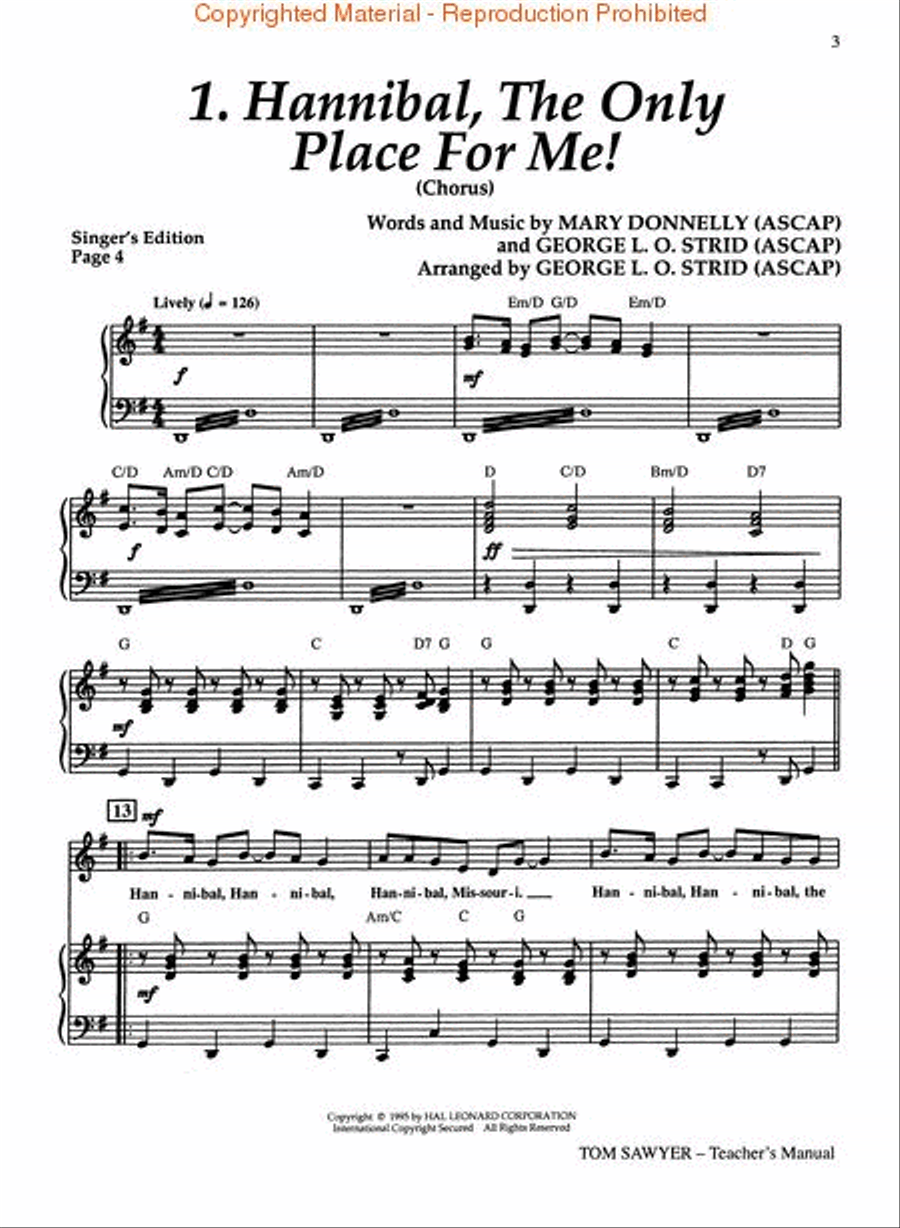 Tom Sawyer (Musical) Tom Sawyer (Musical) Choir scores gallery preview page 2