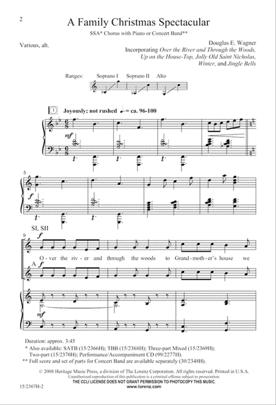 A Family Christmas Spectacular SSA scores gallery preview page 3
