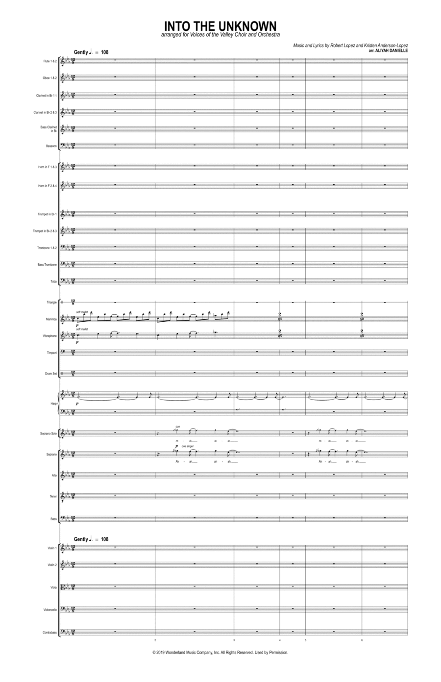 Into The Unknown Full Orchestra scores gallery preview page 1