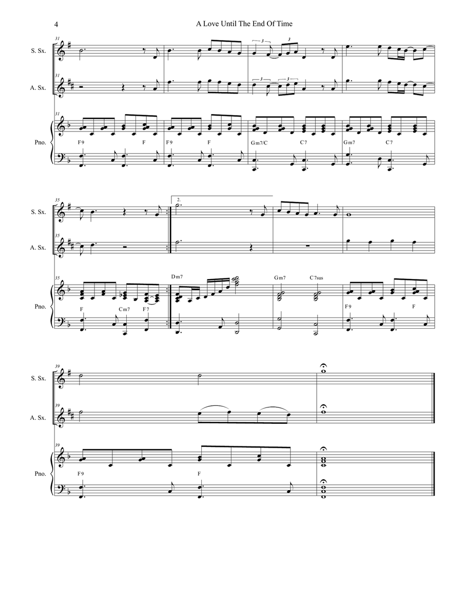 A Love Until The End Of Time Woodwind Duet scores gallery preview page 4