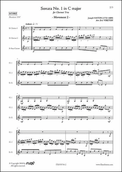 Sonata No. 1 In C Major - Mvt 2 image number null
