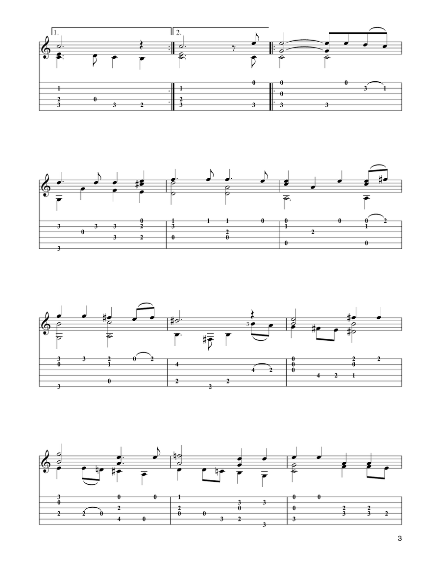 Suite in D Minor Classical Guitar scores gallery preview page 3