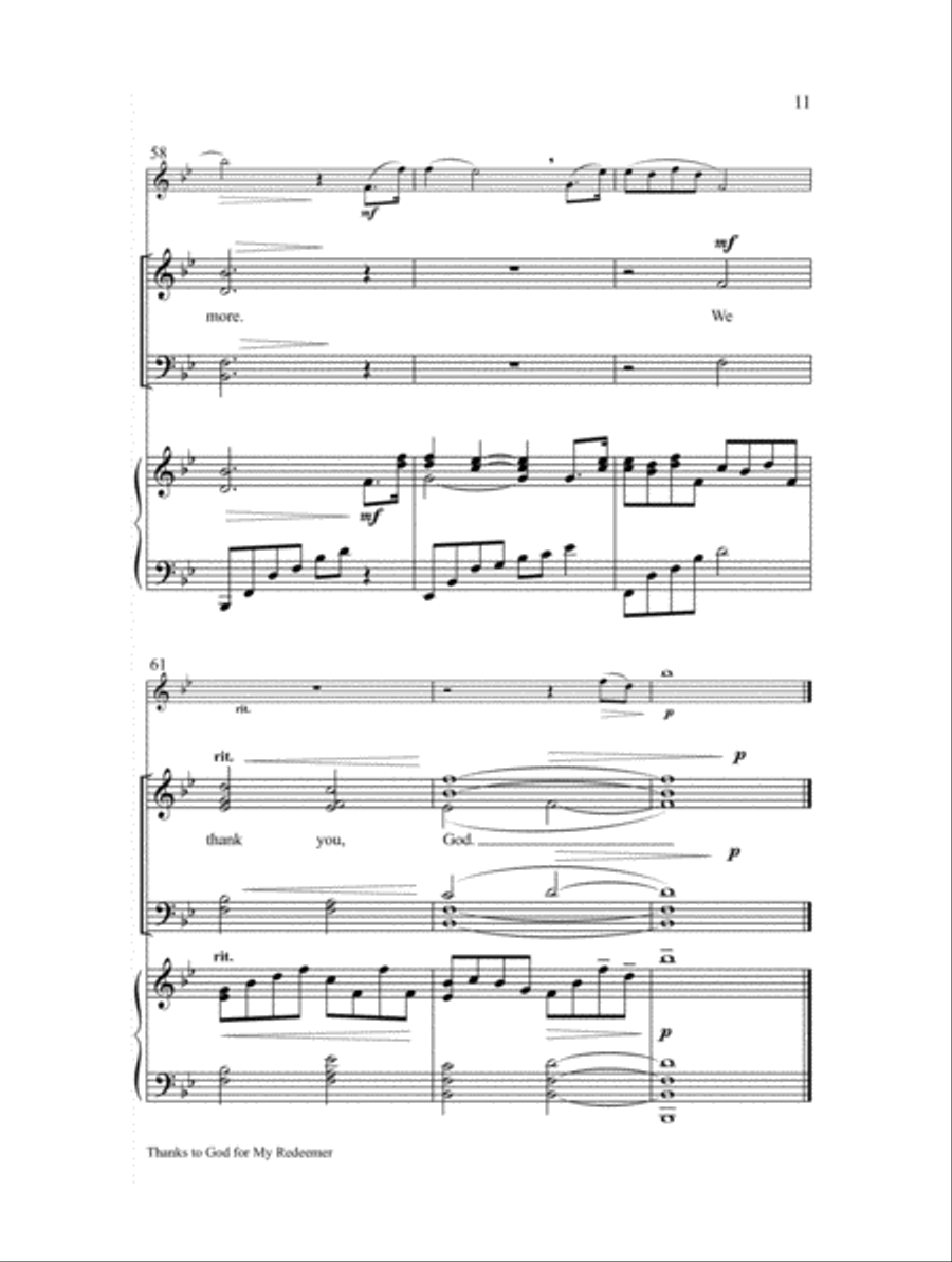 Thanks to God for My Redeemer 4-Part scores gallery preview page 11