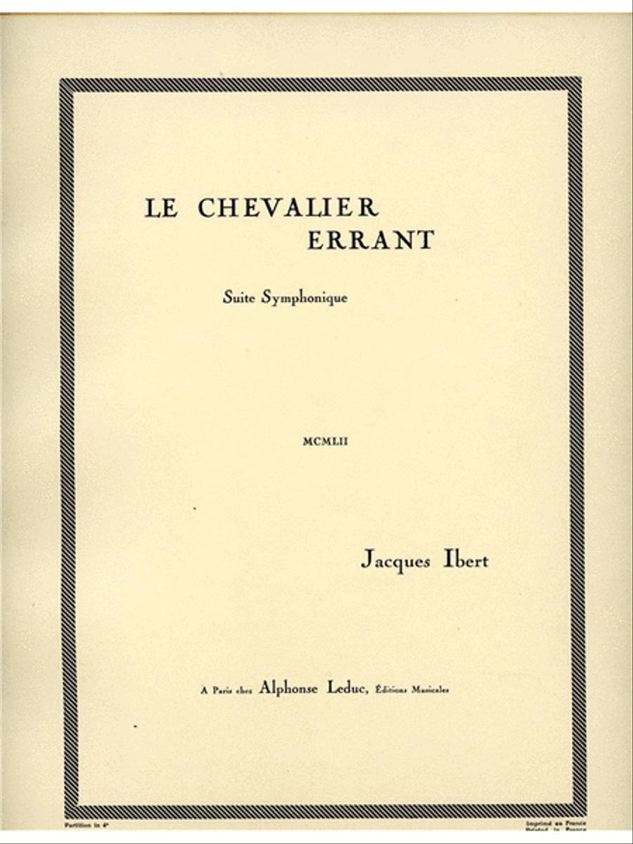 Le Chevalier Errant, Epopee Choregraphique Orchestra scores gallery preview page 1