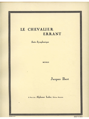 Le Chevalier Errant, Epopee Choregraphique