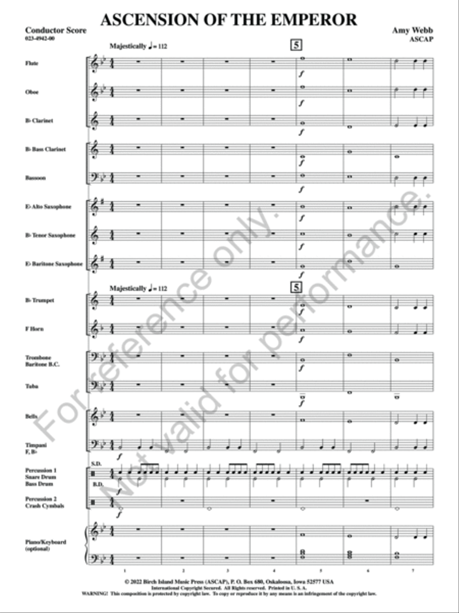 Ascension Of The Emperor Concert Band scores gallery preview page 4