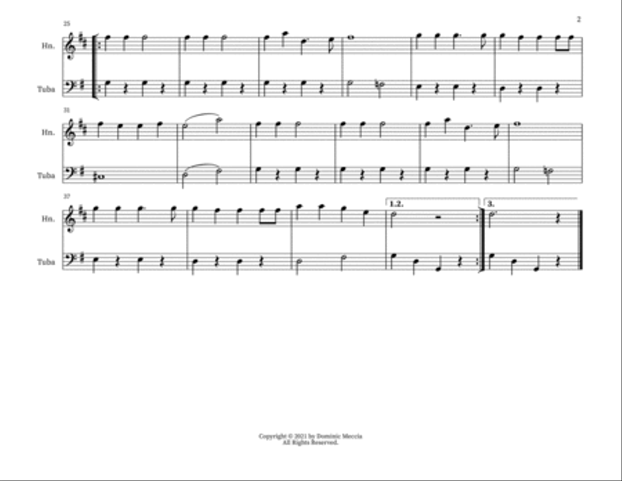Jingle Bells Brass Duet scores gallery preview page 2