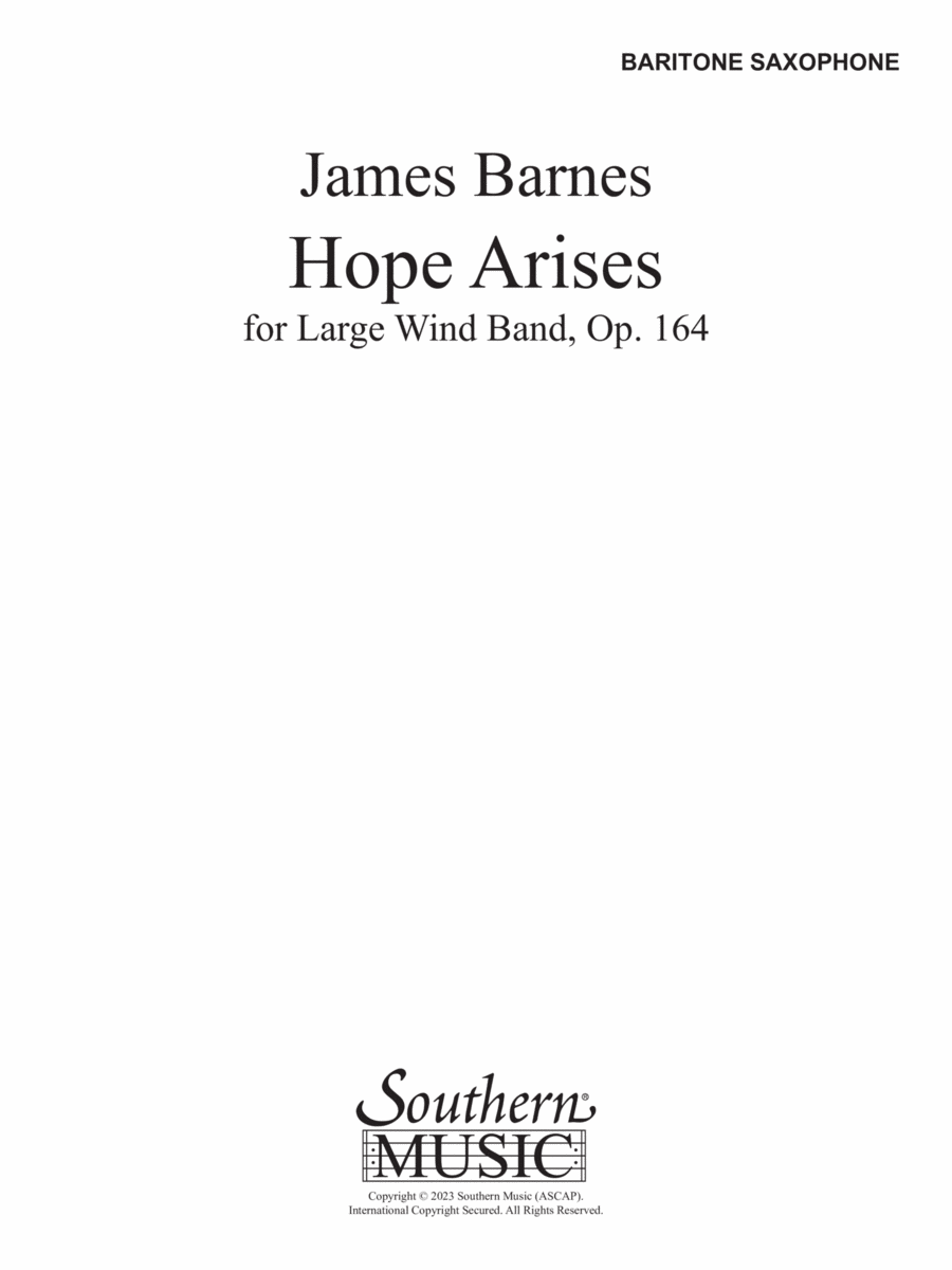 Hope Arises - Baritone Saxophone Concert Band scores gallery preview page 1