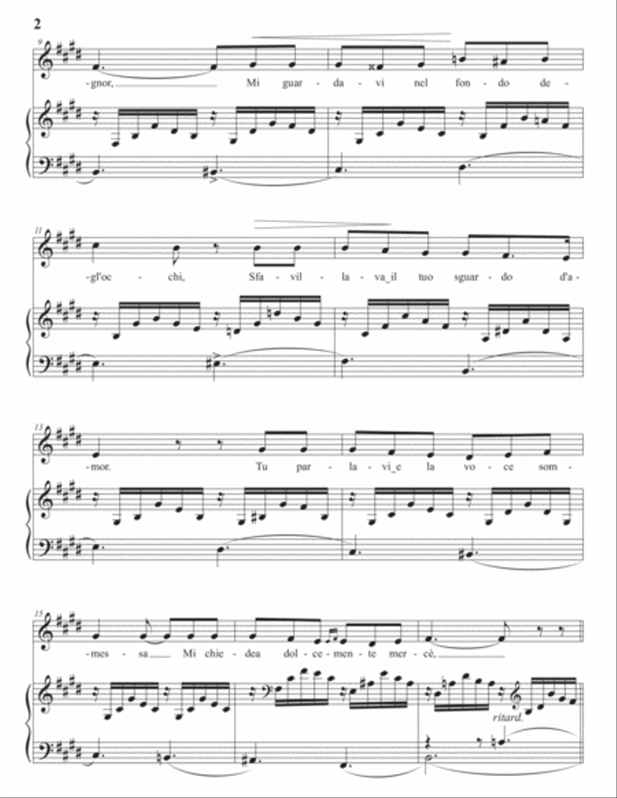 TOSTI: Sogno (transposed to E major) Voice scores gallery preview page 3