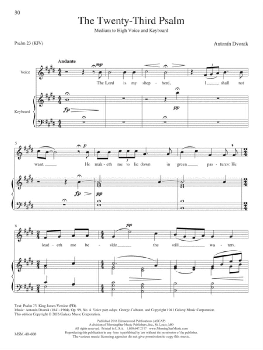 The Twenty-Third Psalm High Voice scores gallery preview page 1