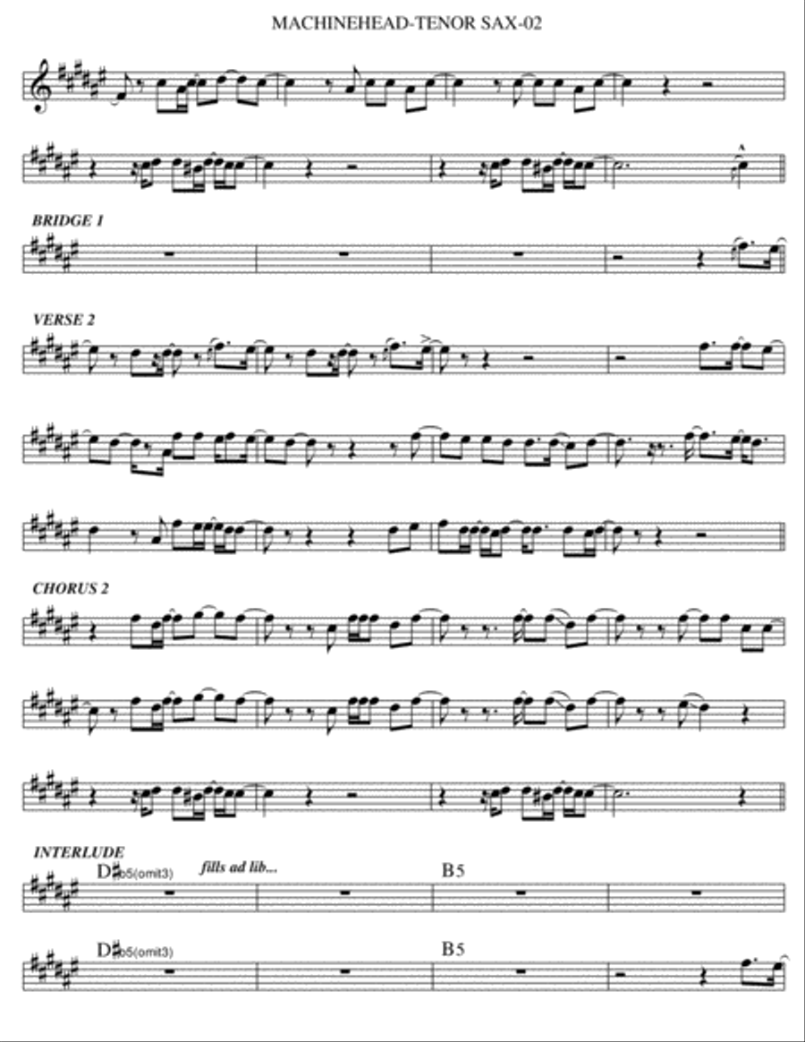 Machinehead Tenor Saxophone scores gallery preview page 2