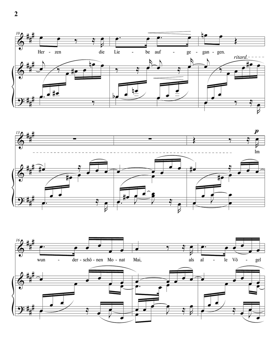 SCHUMANN: Dichterliebe, Op. 48 (Original key) Piano, Vocal scores gallery preview page 3