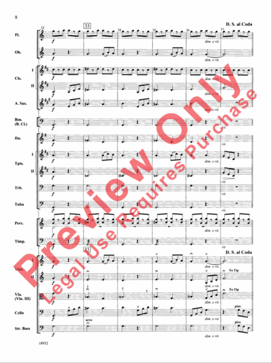 Barcarolle (from The Tales of Hoffman) Full Orchestra scores gallery preview page 9