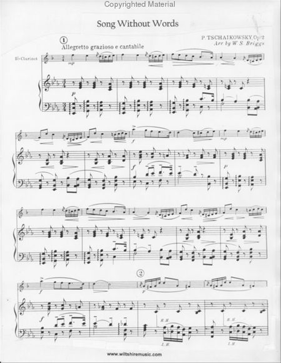 Song Without Words Clarinet Solo scores gallery preview page 2