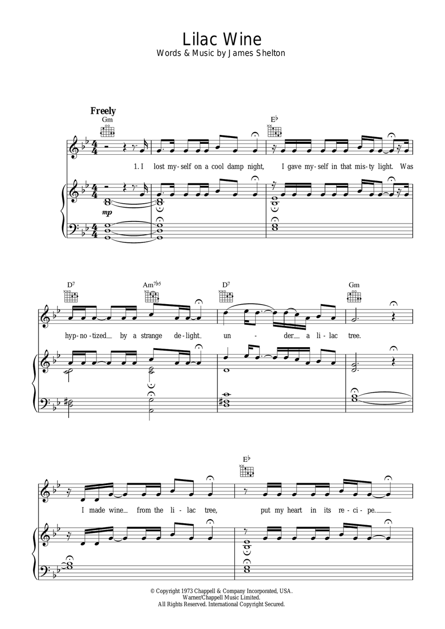 Lilac Wine Acoustic Guitar scores gallery preview page 1
