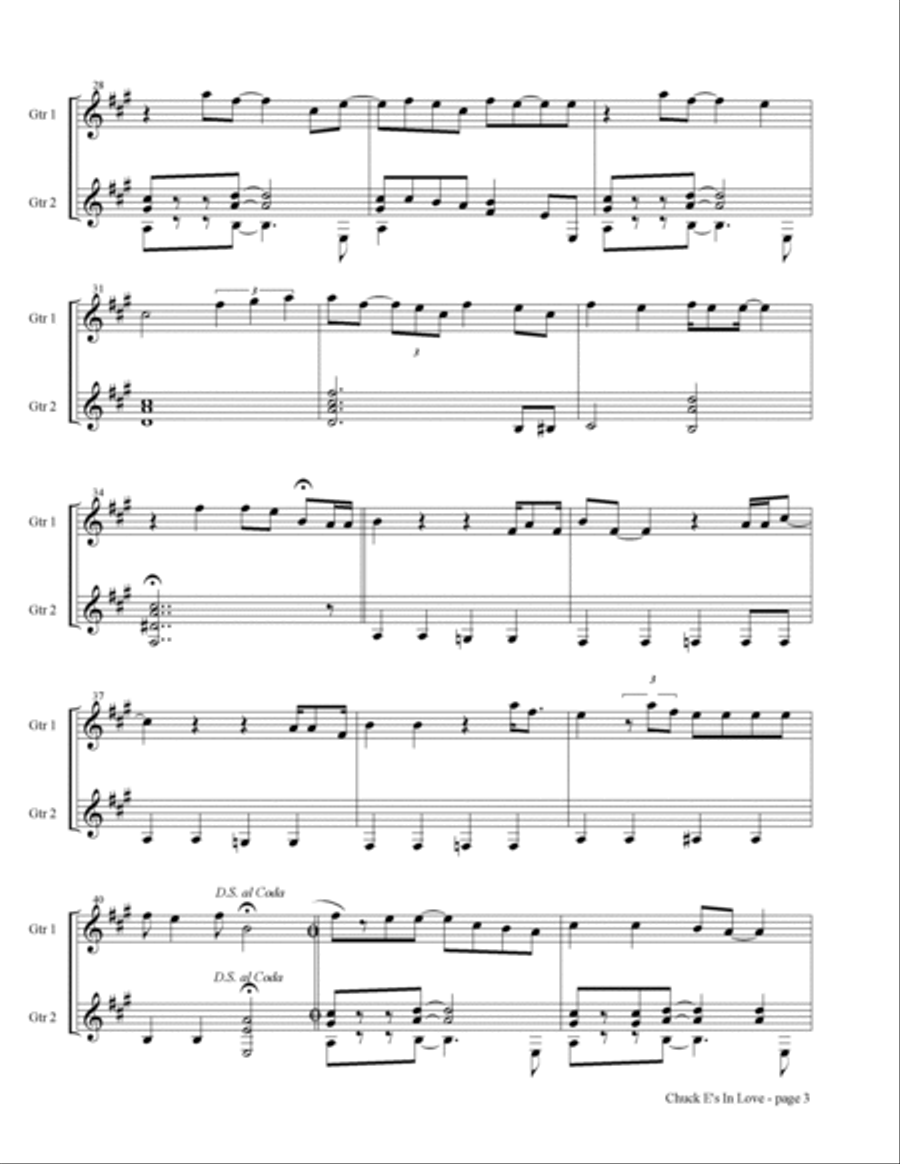 Chuck E's In Love Guitar scores gallery preview page 4