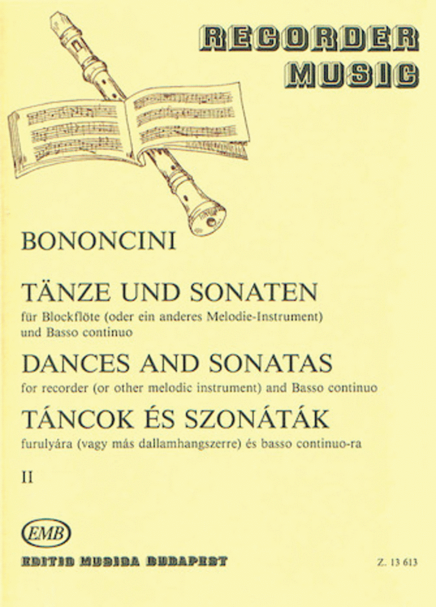 Giovanni Battista Bononcini: Dances & Sonatas for Recorder (or Other Melodic Instruments)