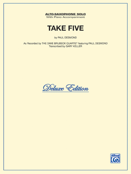 Take Five by Paul Desmond Alto Saxophone - Sheet Music