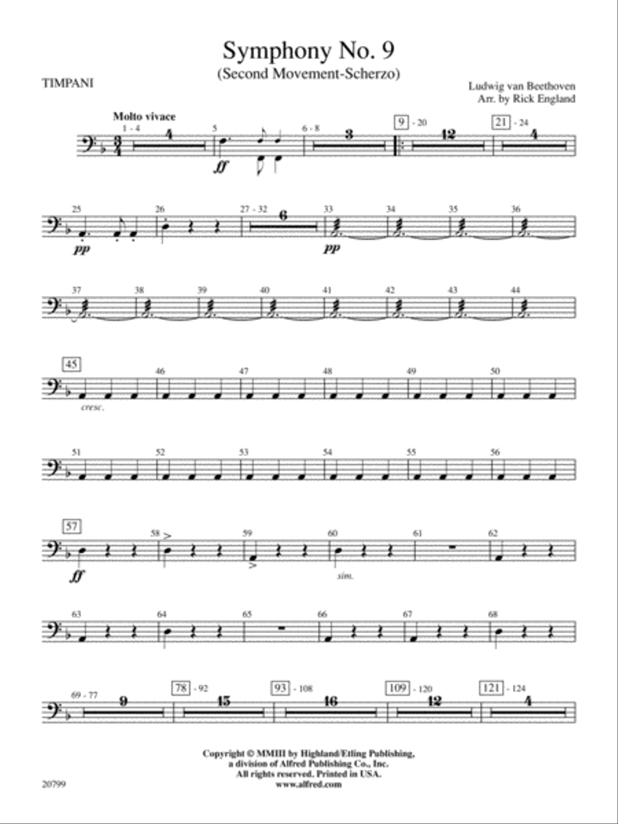 Symphony No. 9 (2nd Movement): Timpani Full Orchestra scores gallery preview page 1
