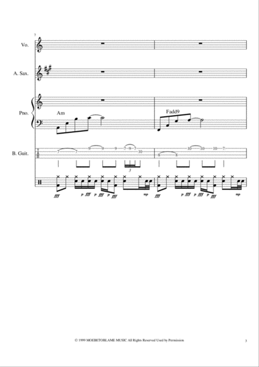 Californication Piano, Vocal, Guitar scores gallery preview page 3