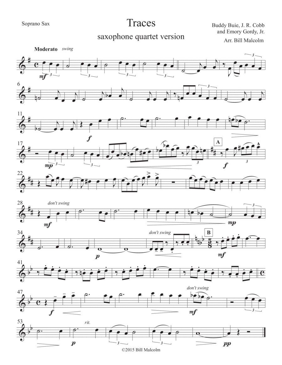 Traces Woodwind Quartet scores gallery preview page 1