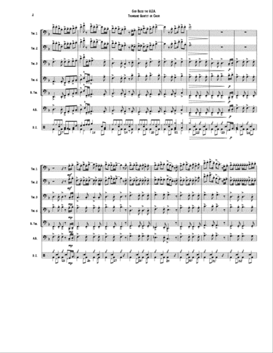God Bless The U.s.a. Trombone scores gallery preview page 2