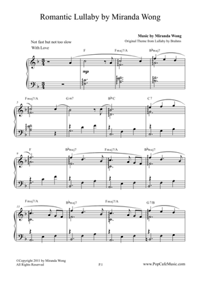 Romantic Lullaby for Piano Solo