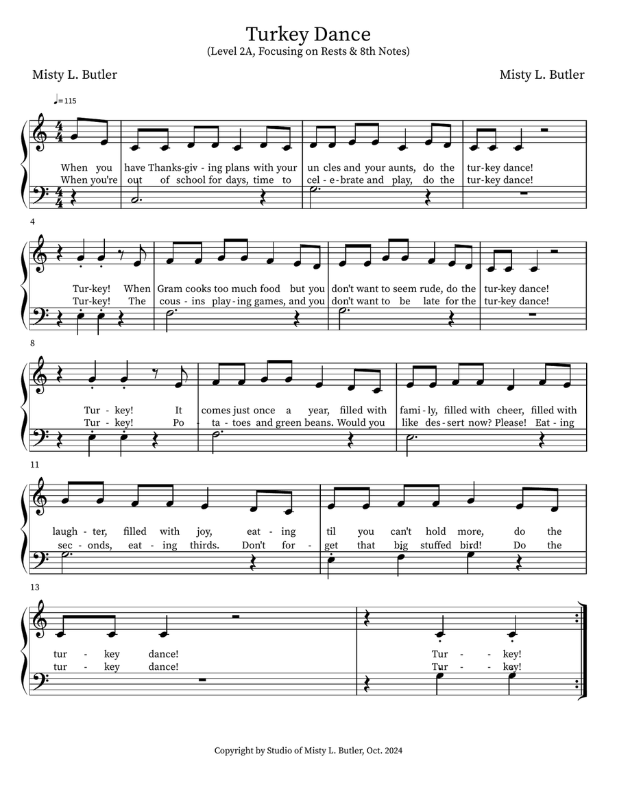Turkey Dance Piano Method scores gallery preview page 1