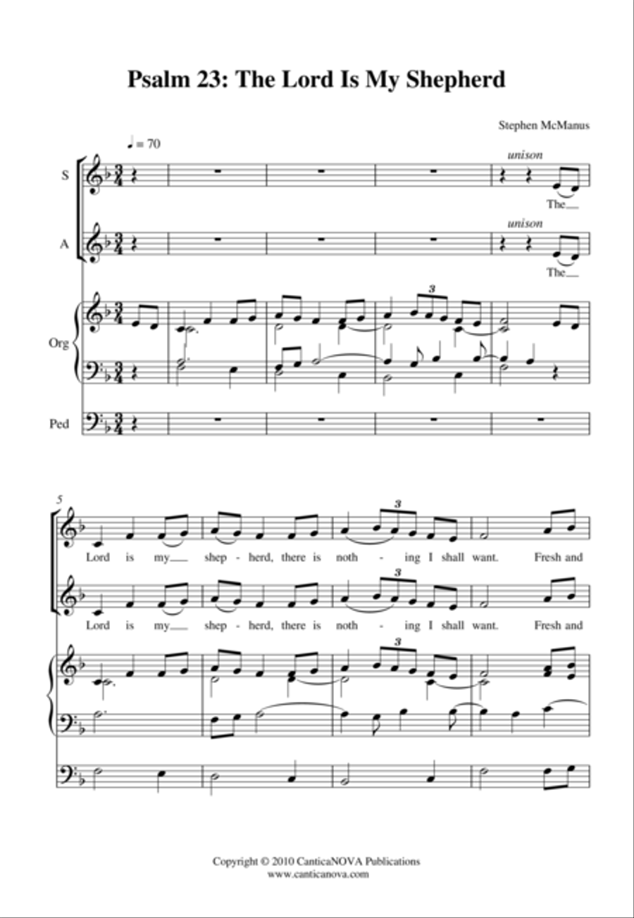 Psalm 23: The Lord Is My Shepherd SA scores gallery preview page 2