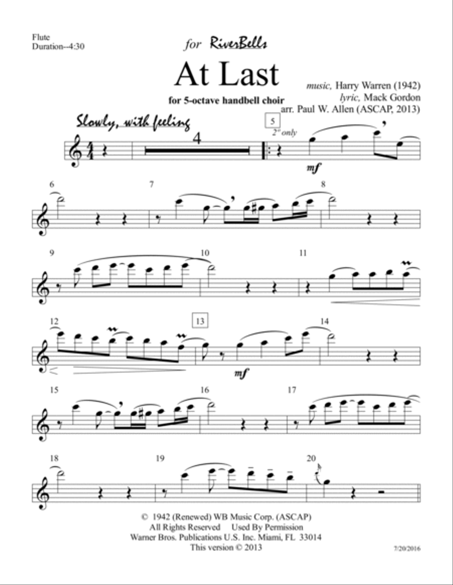 At Last Flute Solo scores gallery preview page 2
