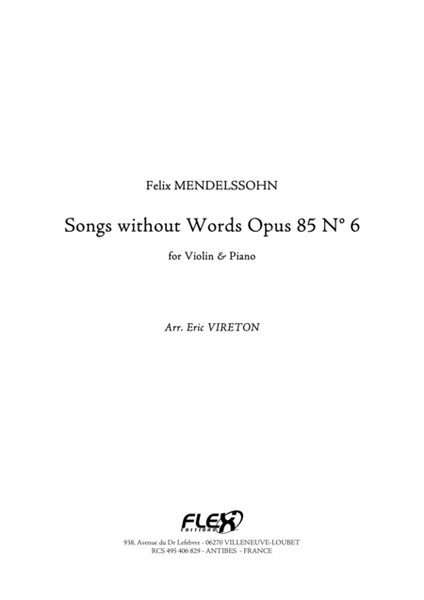 Songs without Words Opus 85 No. 6 image number null