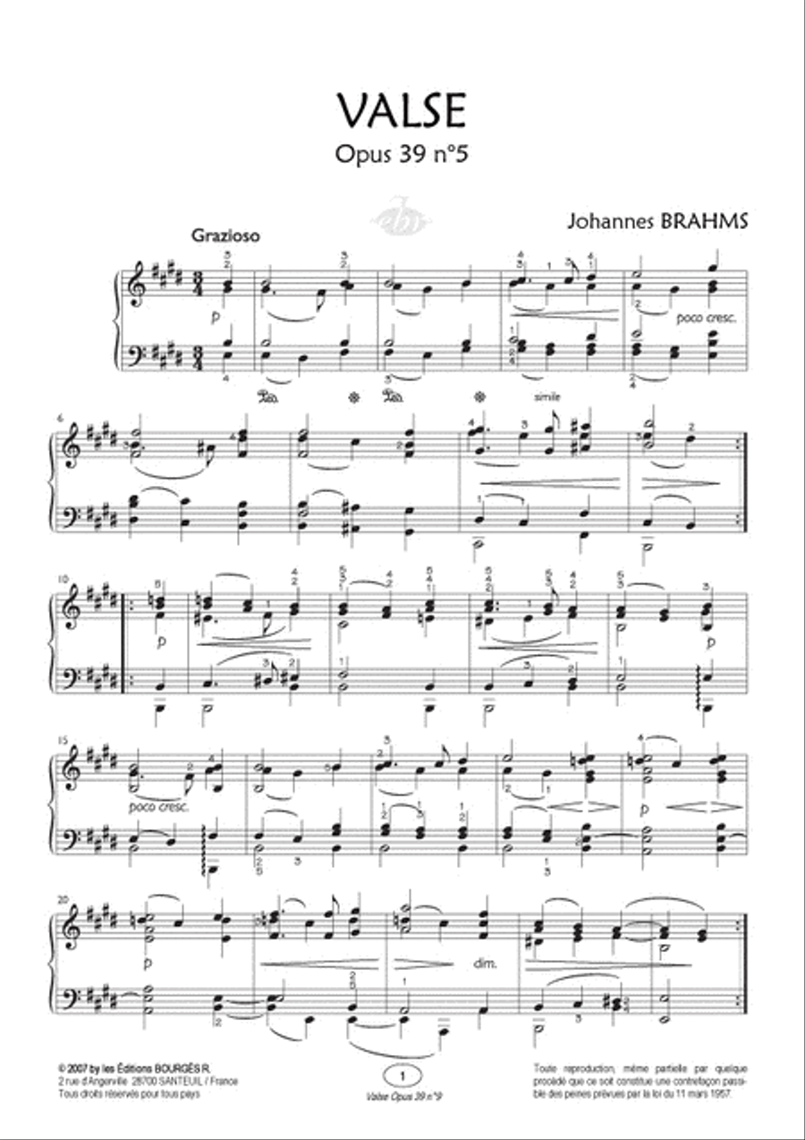 2 Valses : Opus 39 n°5 - Opus 39 n° 9 (Collection Anacrouse) Piano Solo scores gallery preview page 2