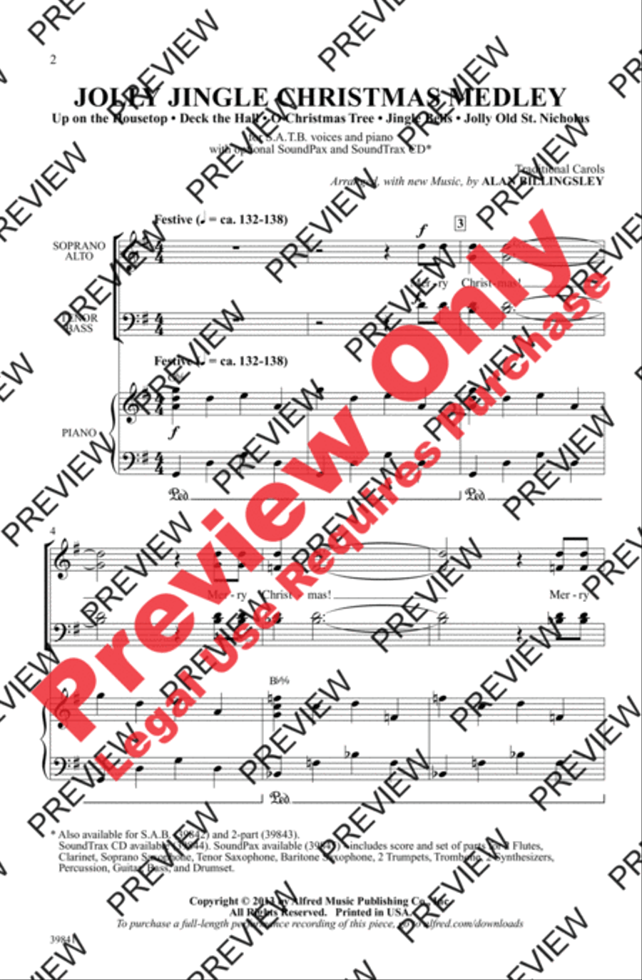 Jolly Jingle Christmas Medley 4-Part scores gallery preview page 2