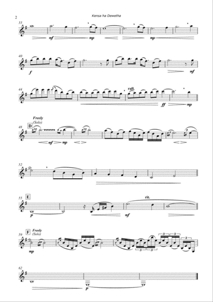 Kensa ha Dewetha Clarinet Solo scores gallery preview page 2