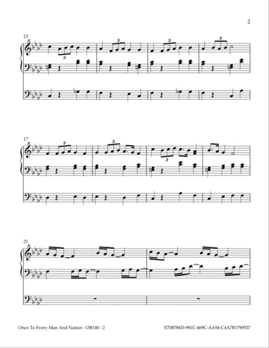 Once To Every Man And Nation Organ Solo scores gallery preview page 3