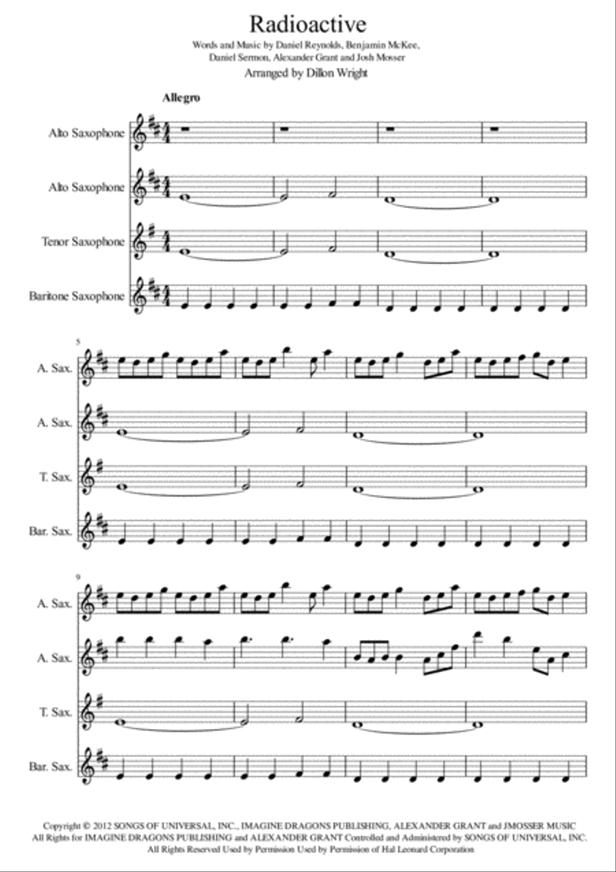 Radioactive Woodwind Quartet scores gallery preview page 1