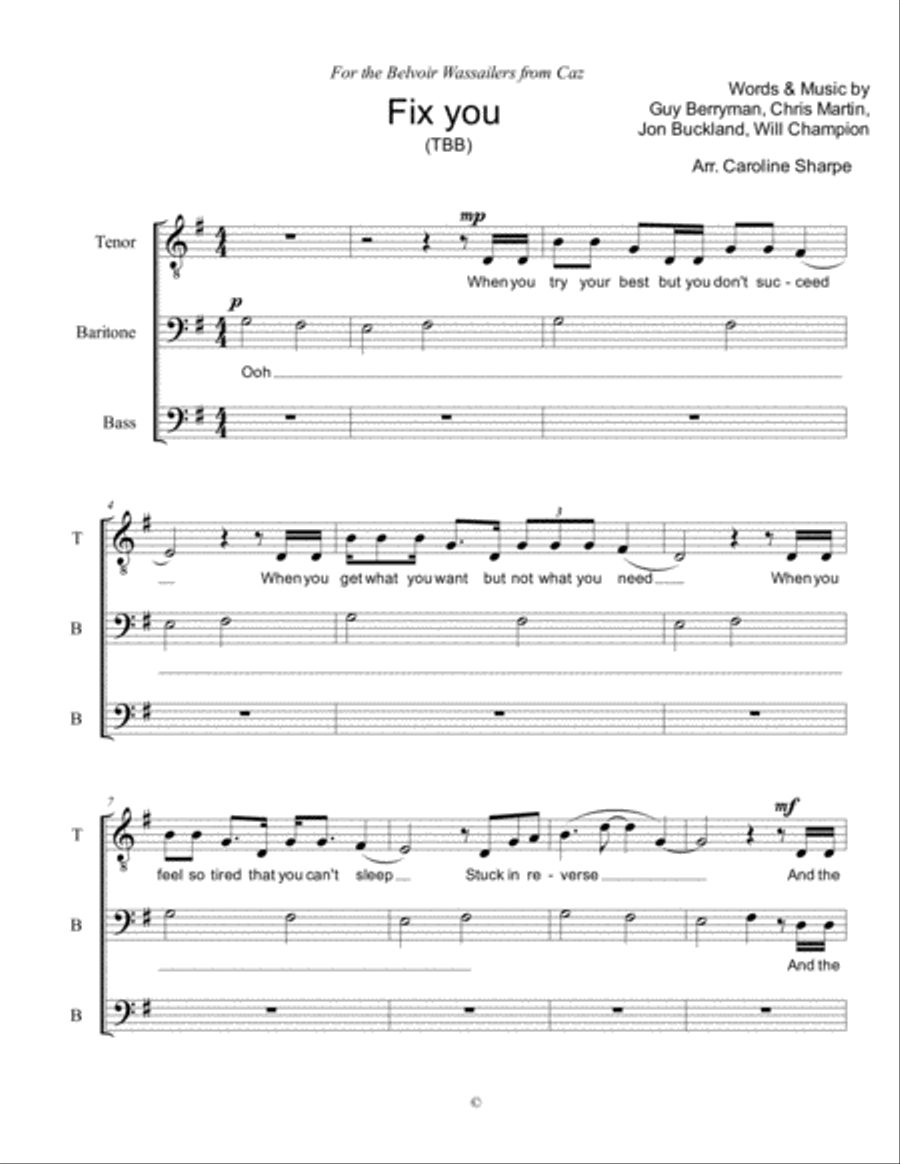 Fix You Fix You 3-Part scores gallery preview page 1