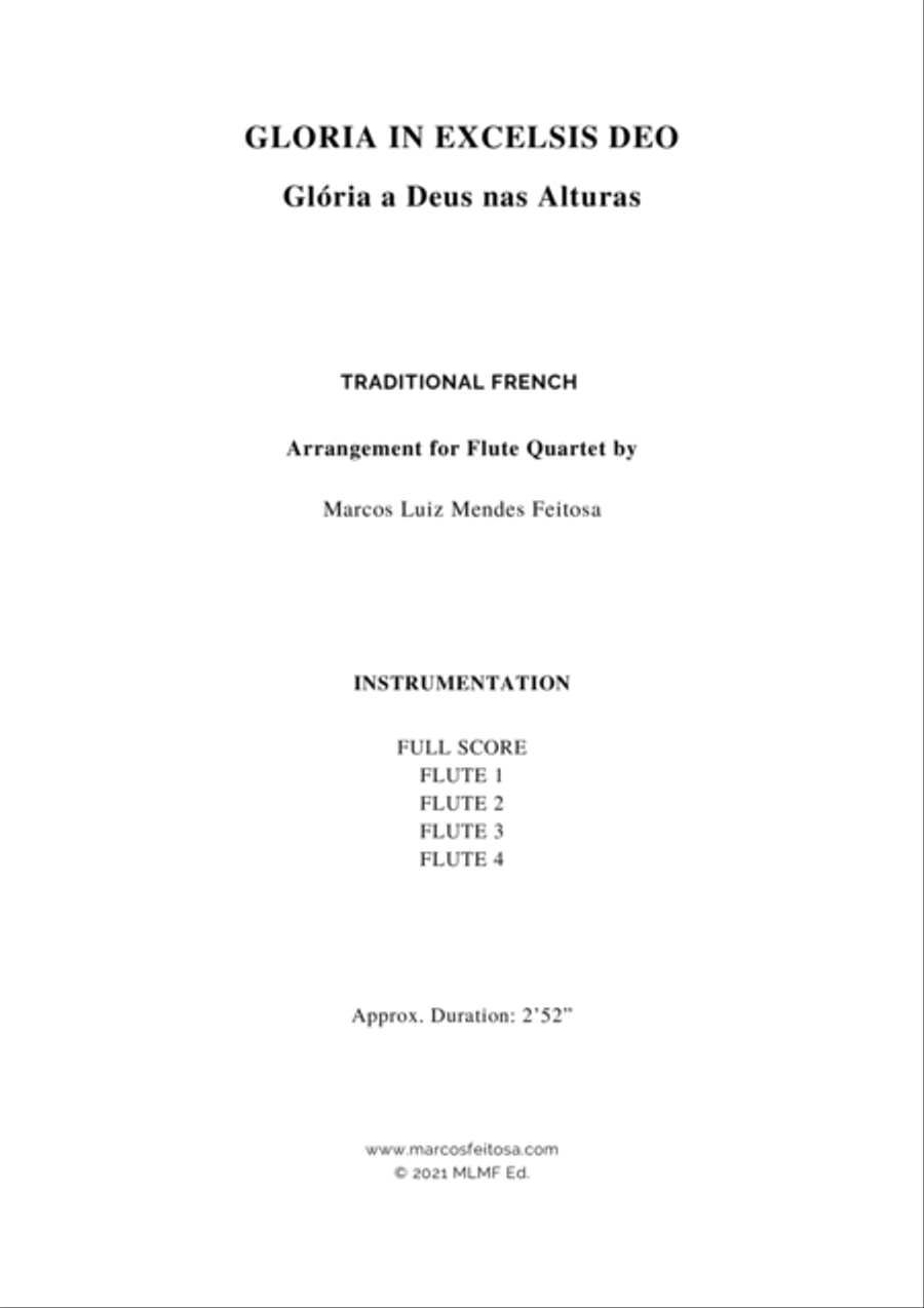 Gloria In Excelsis Deo - Flute Quartet Flute Quartet scores gallery preview page 2