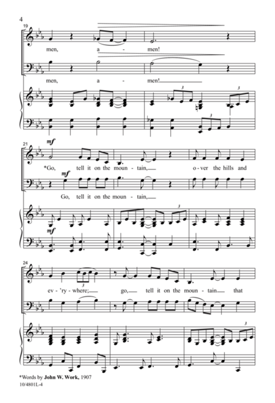 Amen! Tell It on the Mountain! 3-Part scores gallery preview page 4